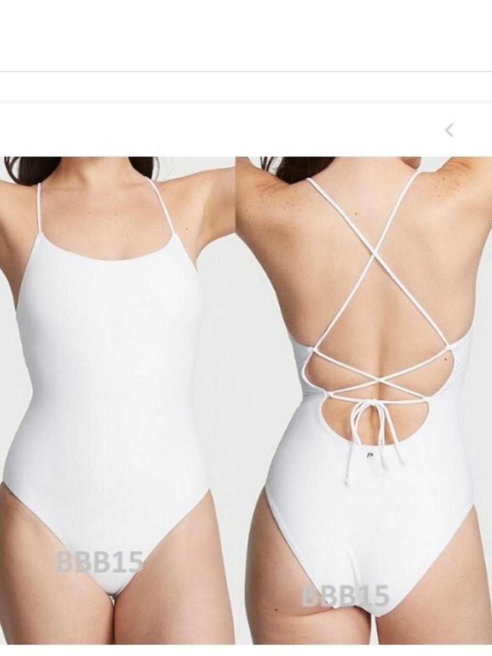 NEW Victoria Secret Swim Scoop One-Piece Swimsuit Large - WHITE NWT